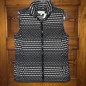 Talbots Puffer Vest Polka Dots Small NWT
